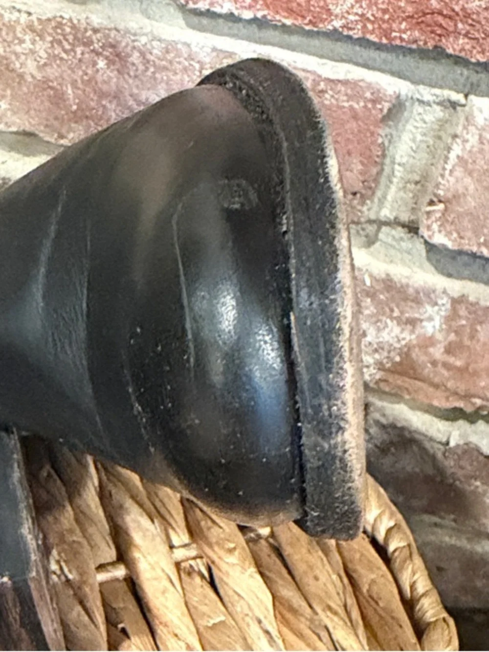 Frye Black Leather Knee-High Riding Boots with Button Accent